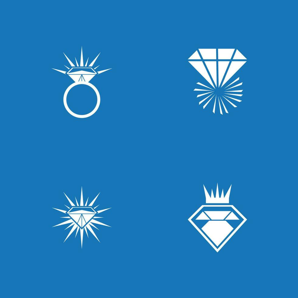 joalheria linha arte diamante logotipo ícone e símbolo vetor