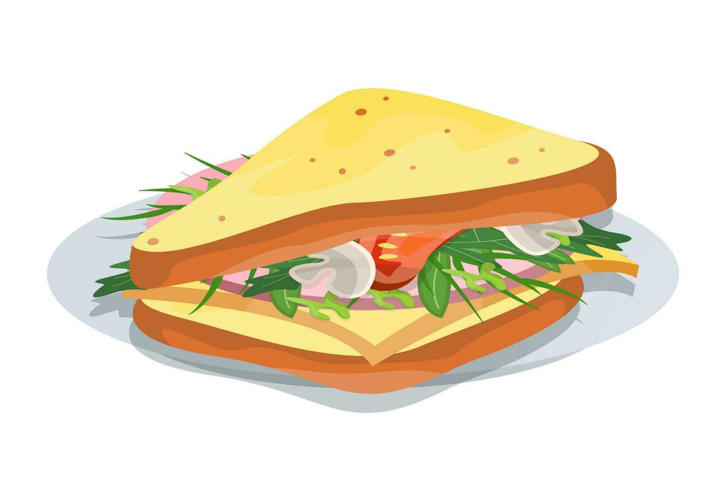 vetor ilustração do americano sanduíche em branco isolado fundo.