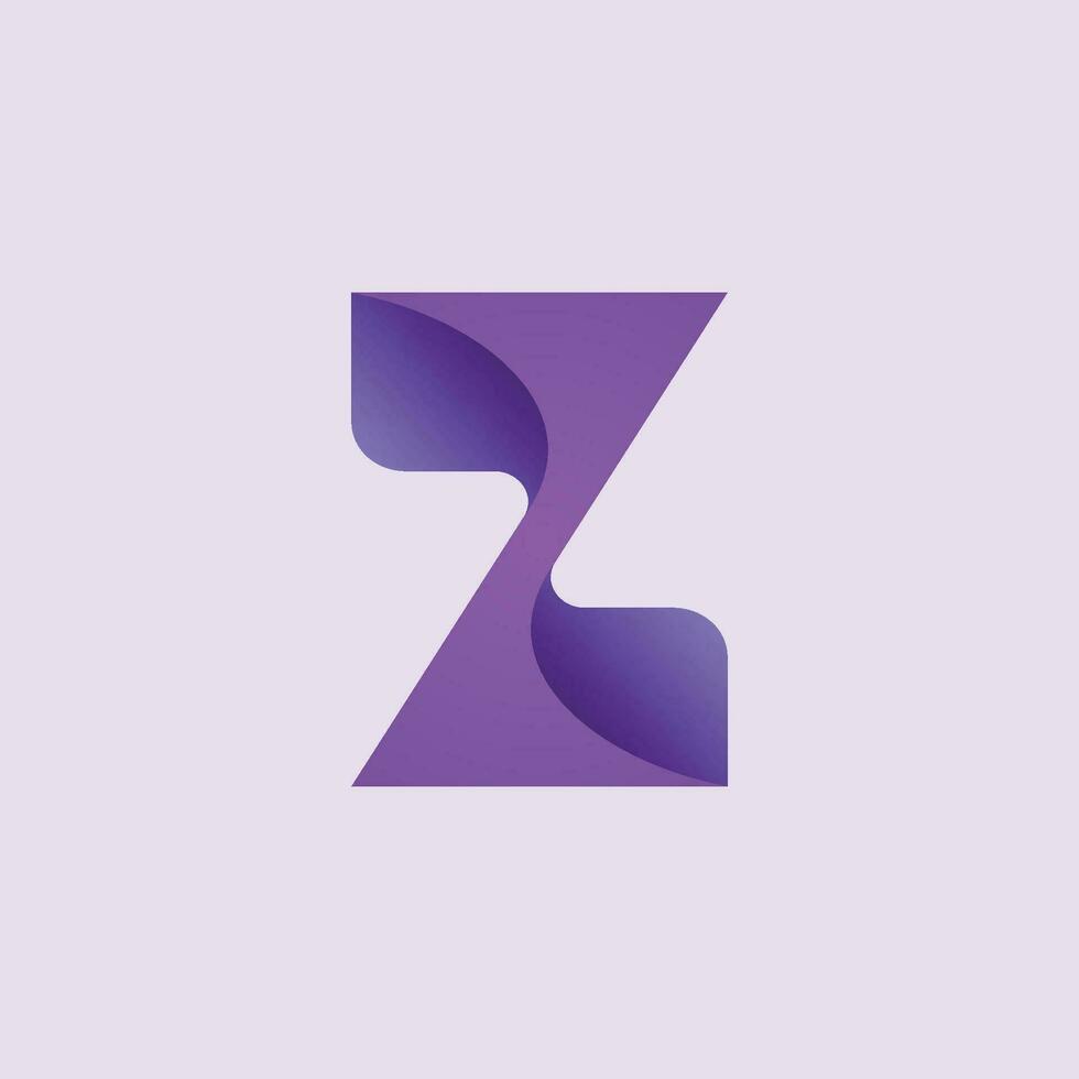 z carta 3d logotipo vetor