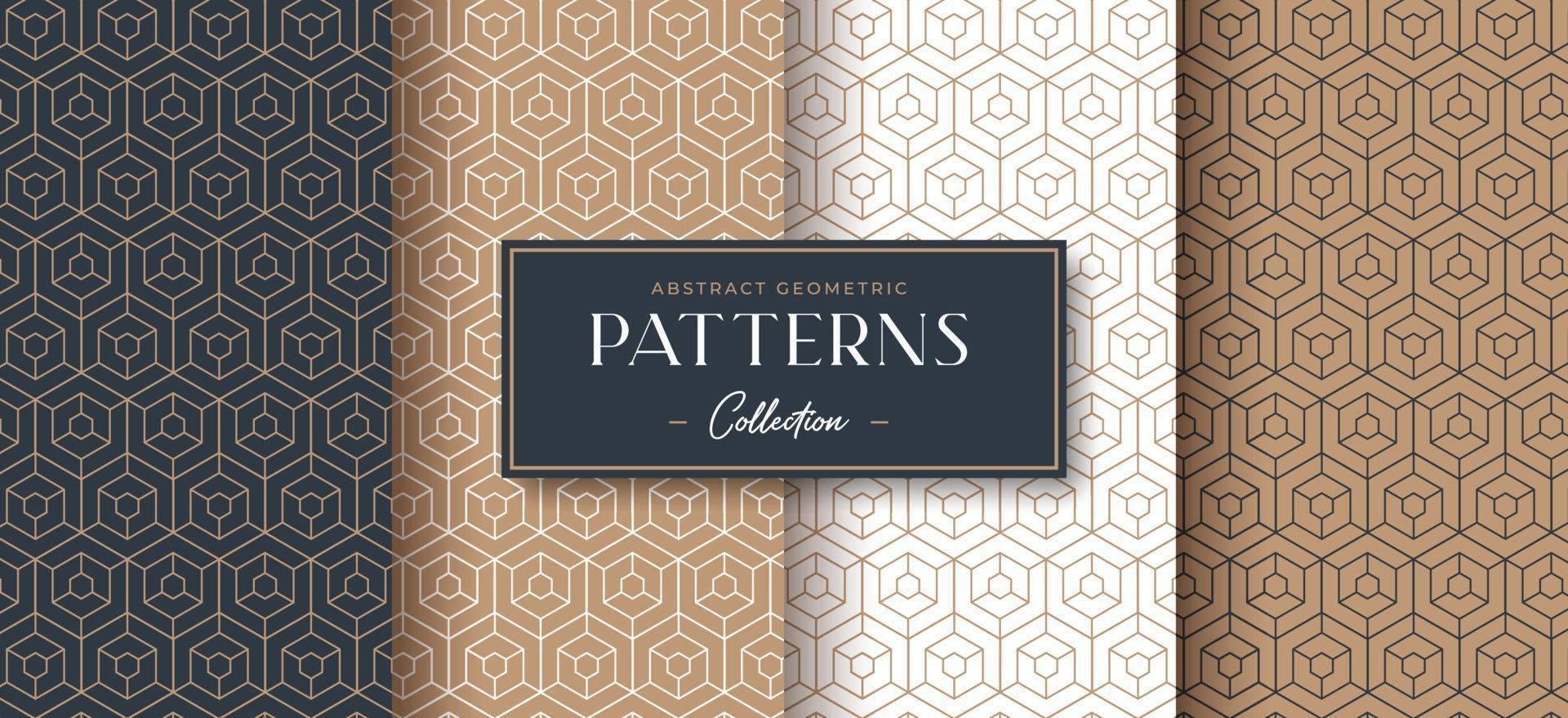 coleção de padrão geométrico de luxo abstrato vetor