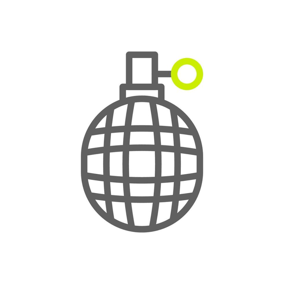 Grenade ícone duocolor cinzento vibrante verde cor militares símbolo perfeito. vetor