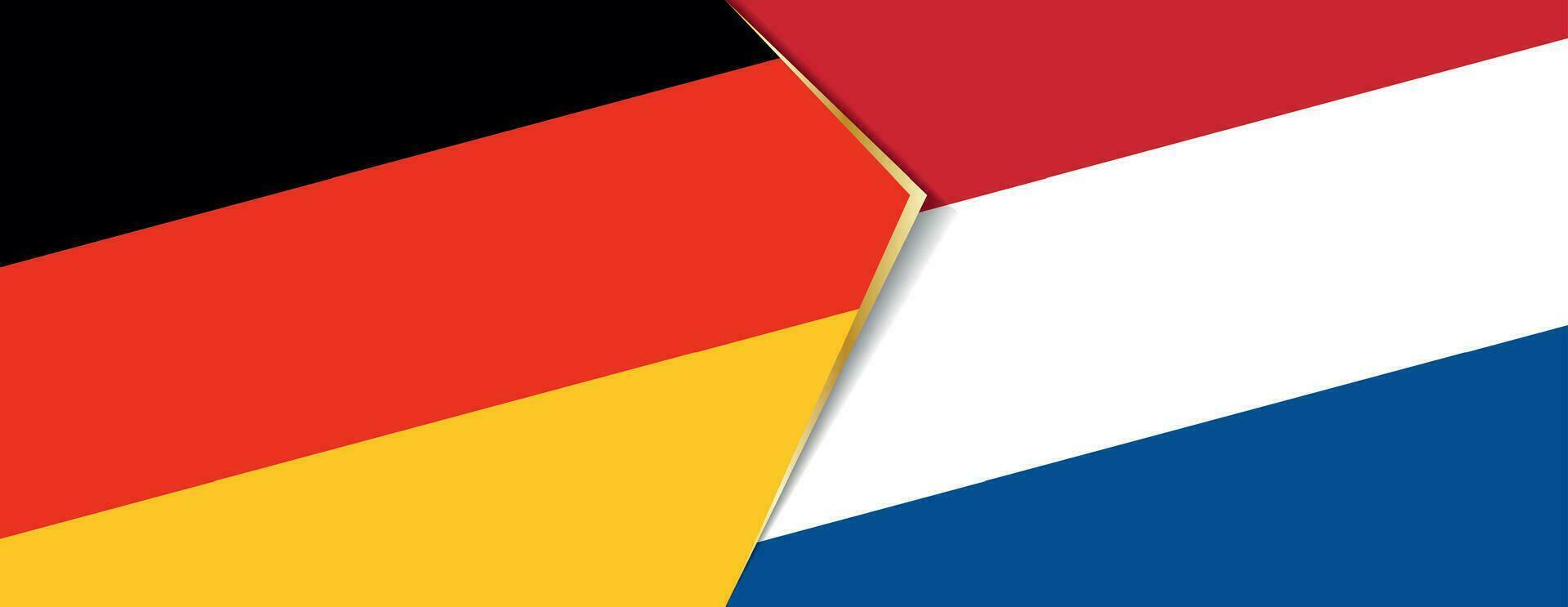 Alemanha e Países Baixos bandeiras, dois vetor bandeiras