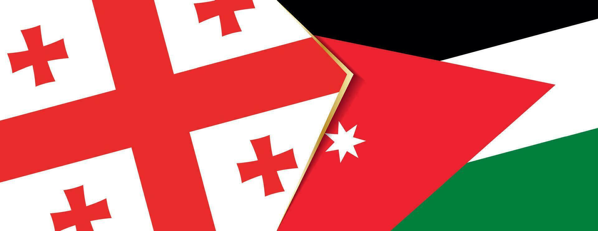 geórgia e Jordânia bandeiras, dois vetor bandeiras.