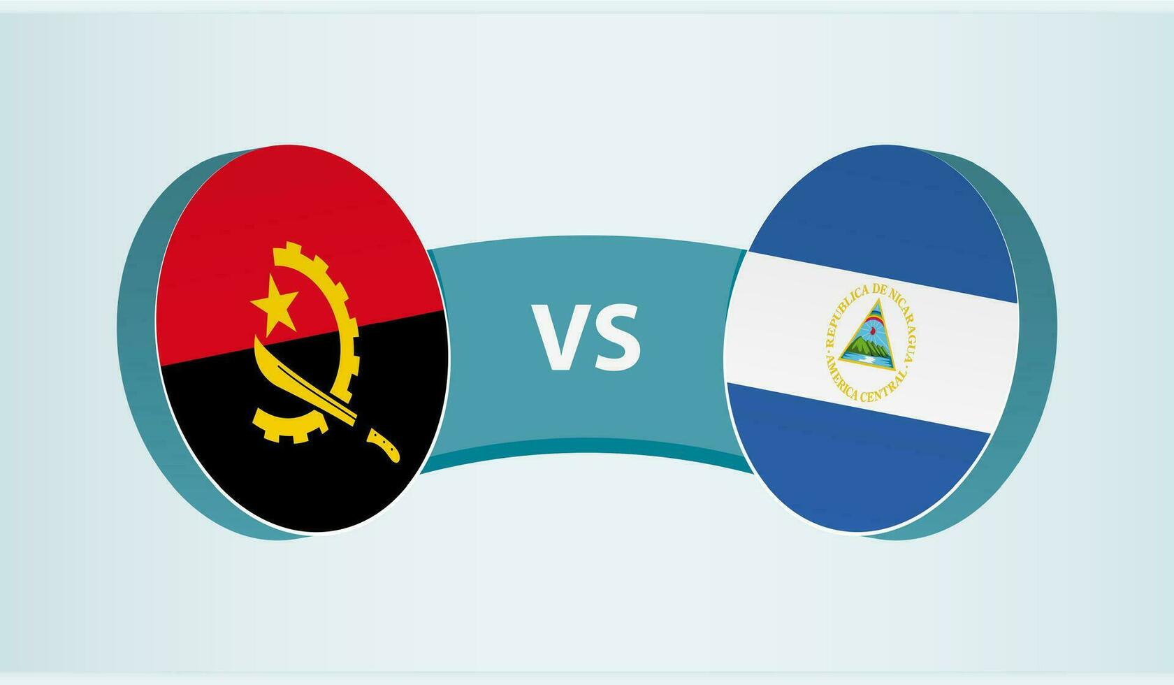 Angola versus Nicarágua, equipe Esportes concorrência conceito. vetor