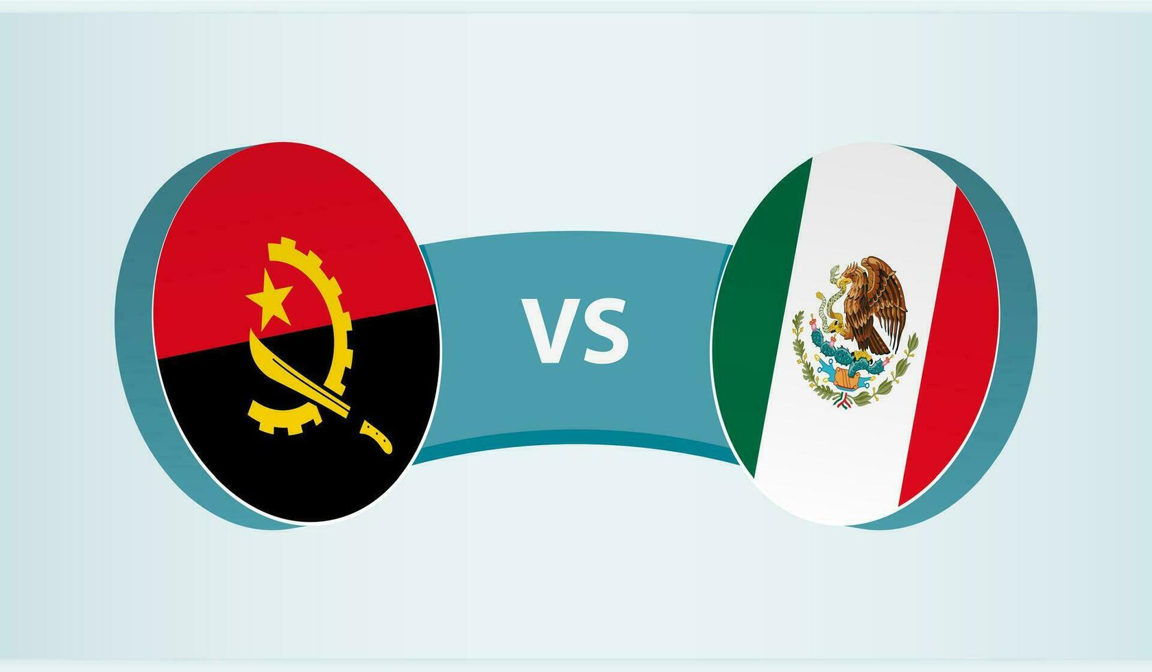 Angola versus México, equipe Esportes concorrência conceito. vetor