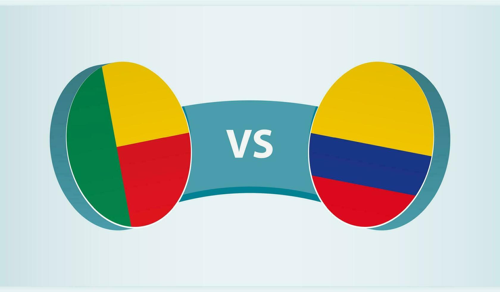benin versus Colômbia, equipe Esportes concorrência conceito. vetor