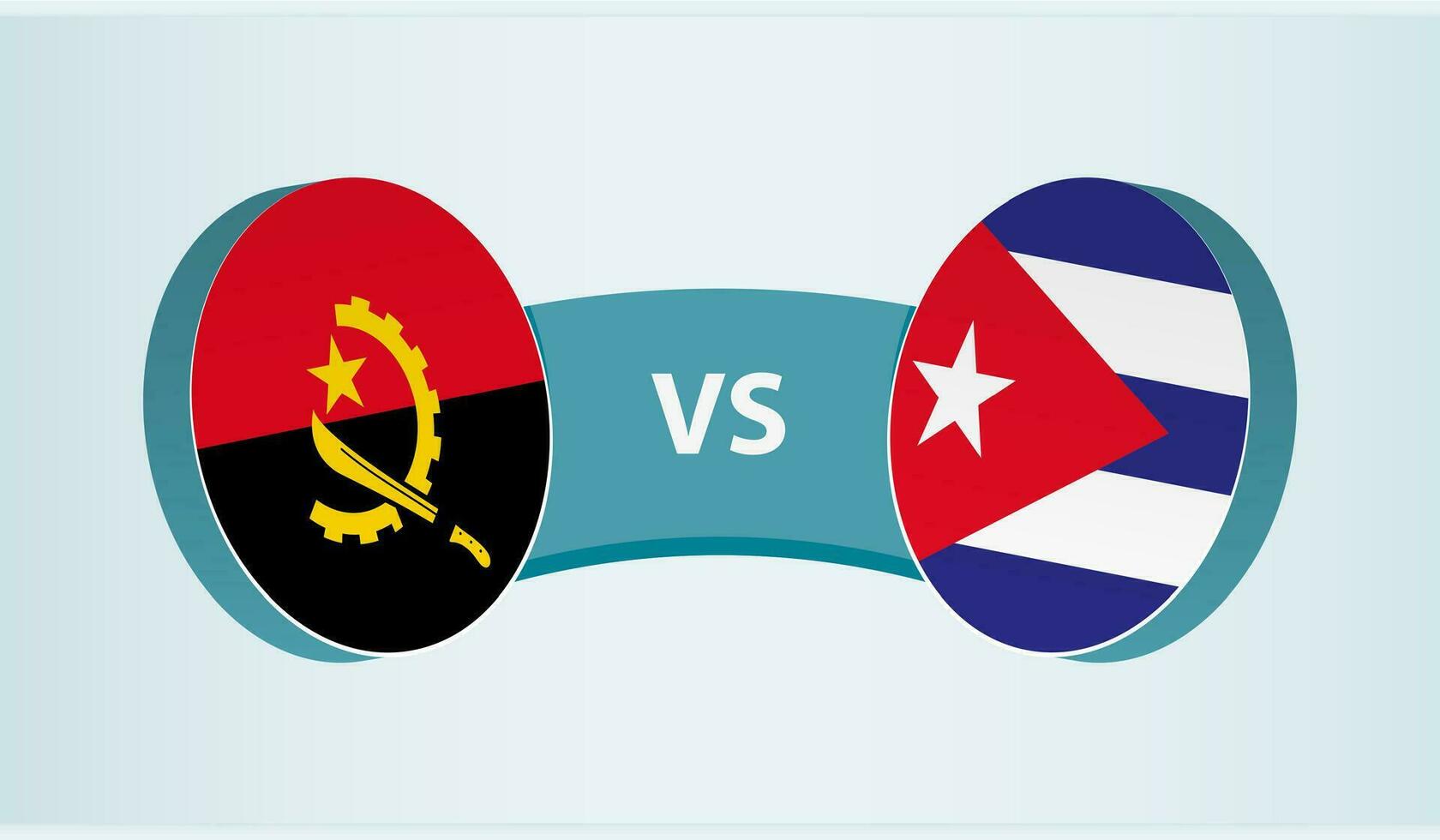 Angola versus Cuba, equipe Esportes concorrência conceito. vetor