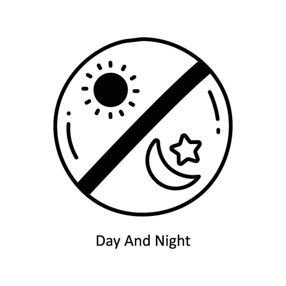 dia e noite rabisco ícone Projeto ilustração. espaço símbolo em branco fundo eps 10 Arquivo vetor