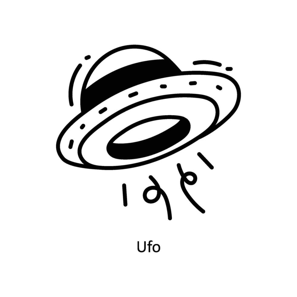UFO rabisco ícone Projeto ilustração. espaço símbolo em branco fundo eps 10 Arquivo vetor