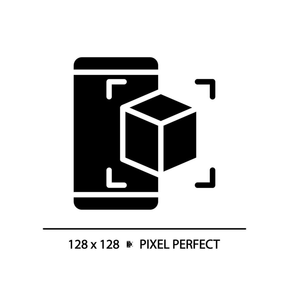 2d pixel perfeito glifo estilo ar inscrição ícone, isolado vetor, silhueta ilustração representando vr, ar e Senhor. vetor