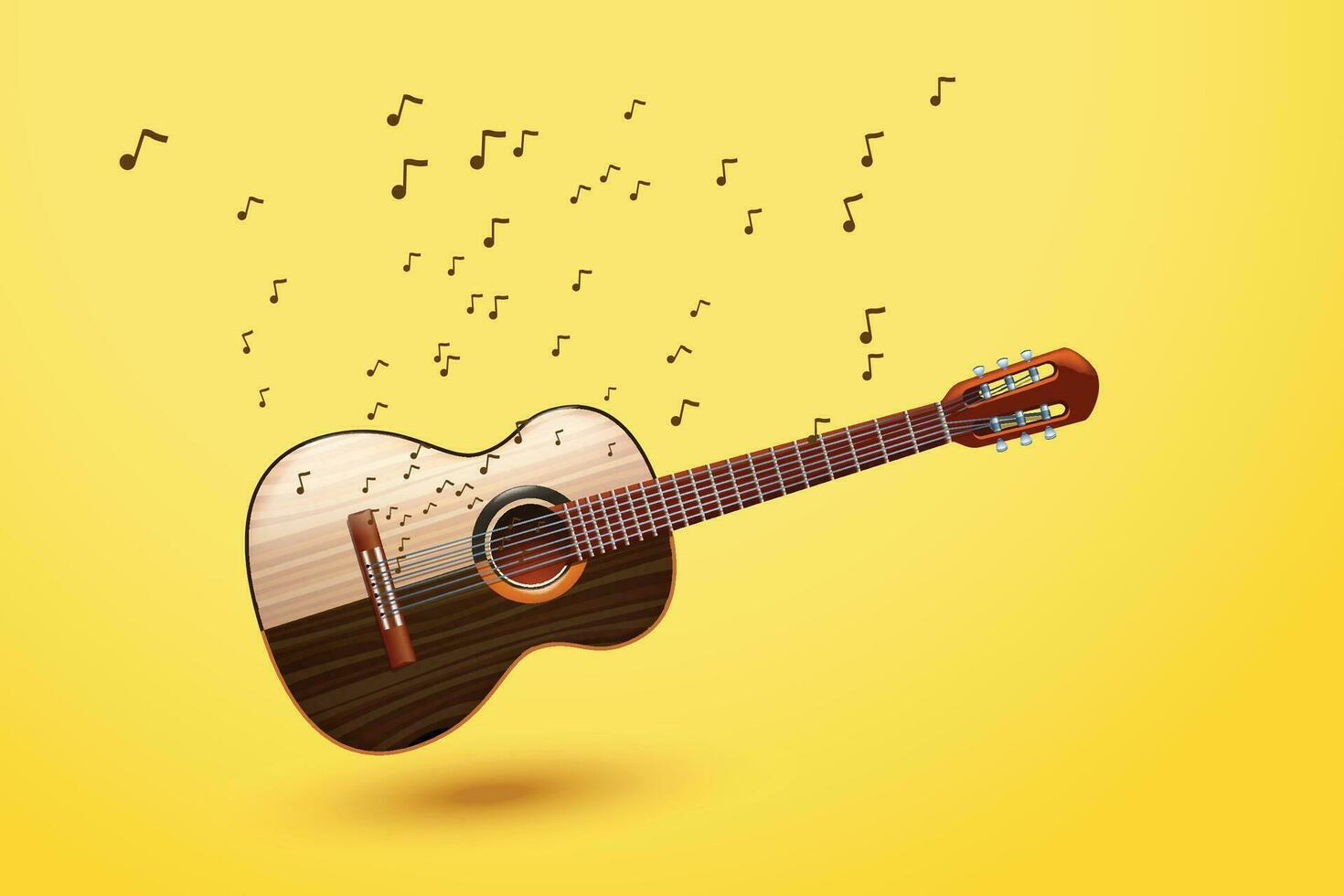 clássico guitarra em amarelo vetor