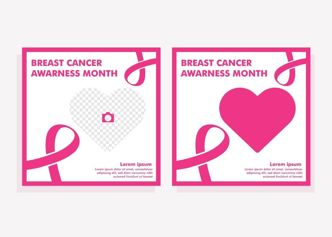 projeto do mês de conscientização do câncer de mama. banner de fita rosa de câncer de mama vetor