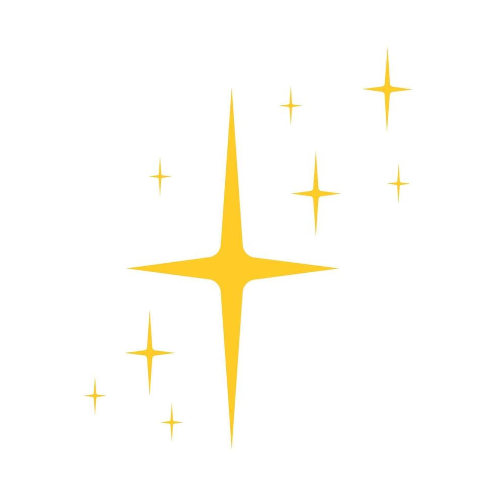 ouro estrelado cintila e cintila. ícone de flash brilhante vetor