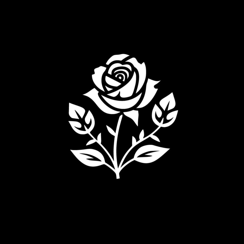 rosas - Preto e branco isolado ícone - vetor ilustração