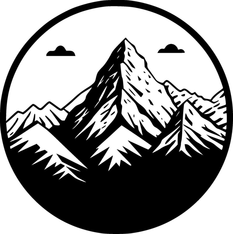 montanhas, Preto e branco vetor ilustração