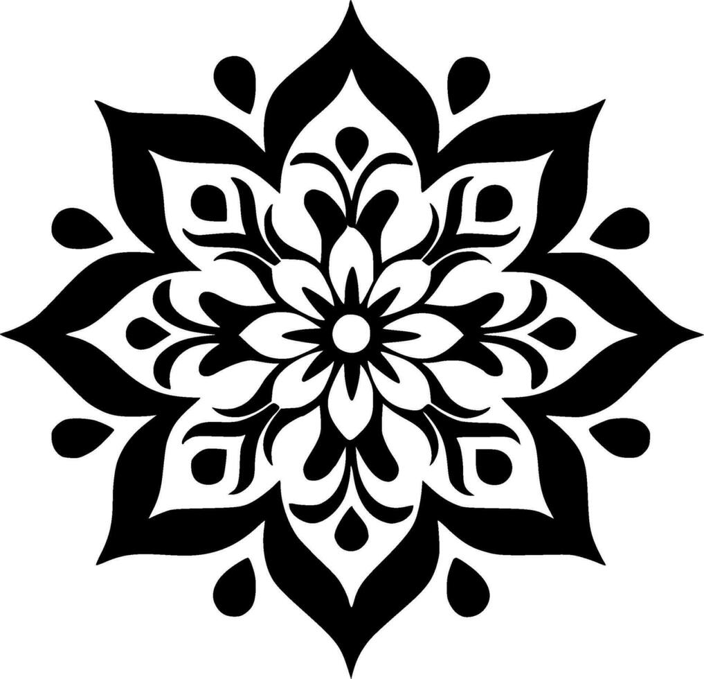 mandala - Preto e branco isolado ícone - vetor ilustração