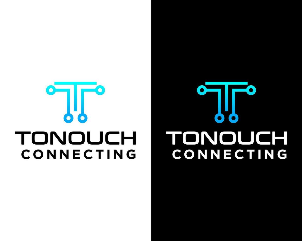 carta t monograma tecnologia logotipo Projeto. vetor