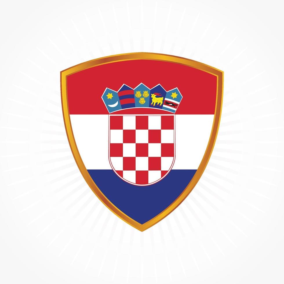 vetor de bandeira da Croácia com moldura de escudo