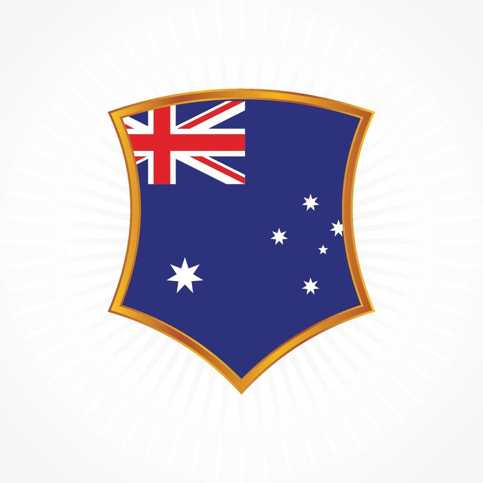 vetor bandeira austrália com moldura de escudo
