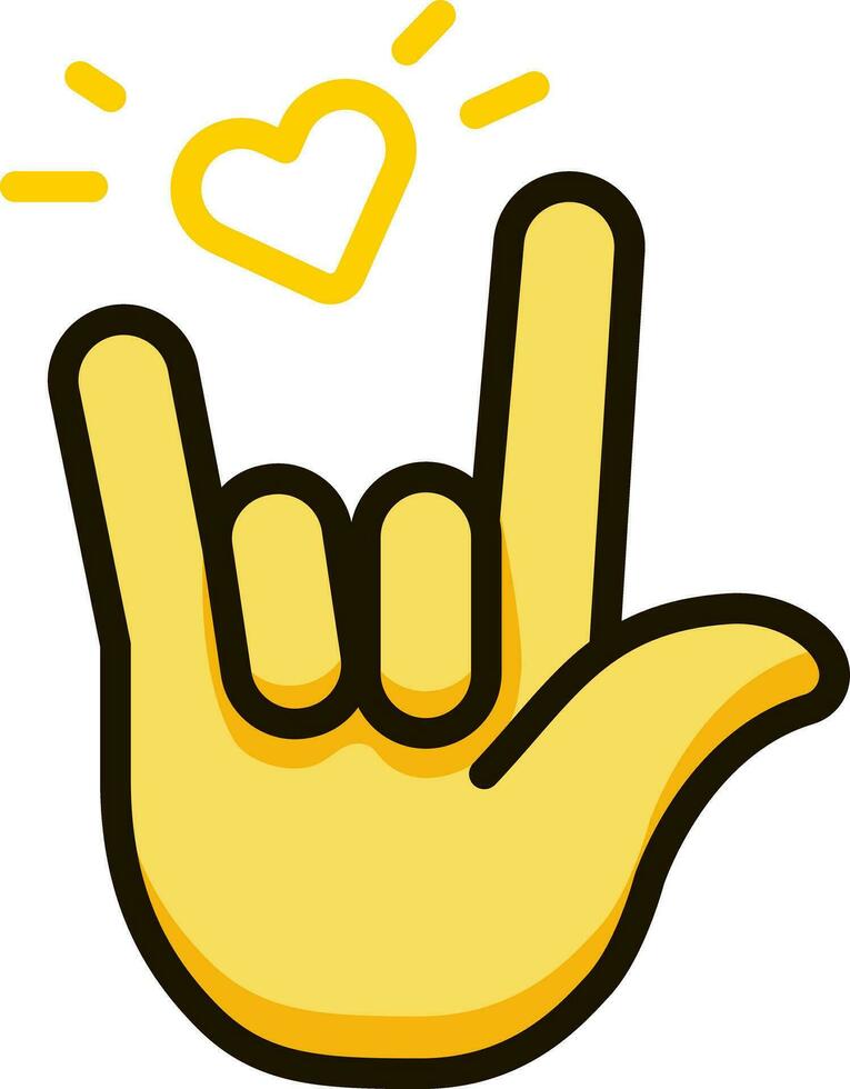 amor mão placa ícone emoji adesivo vetor