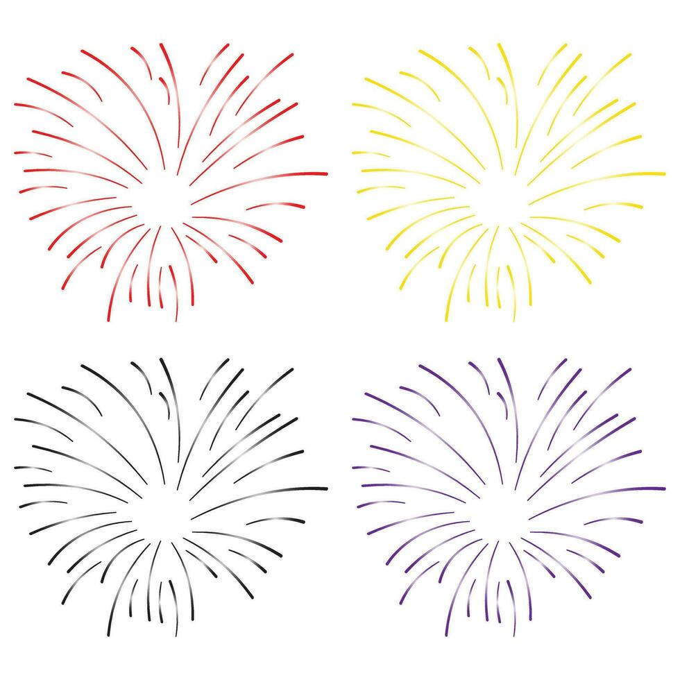 colorida fogos de artifício explosão vetor ilustração elemento definir. fogos de artifício mascote conjunto