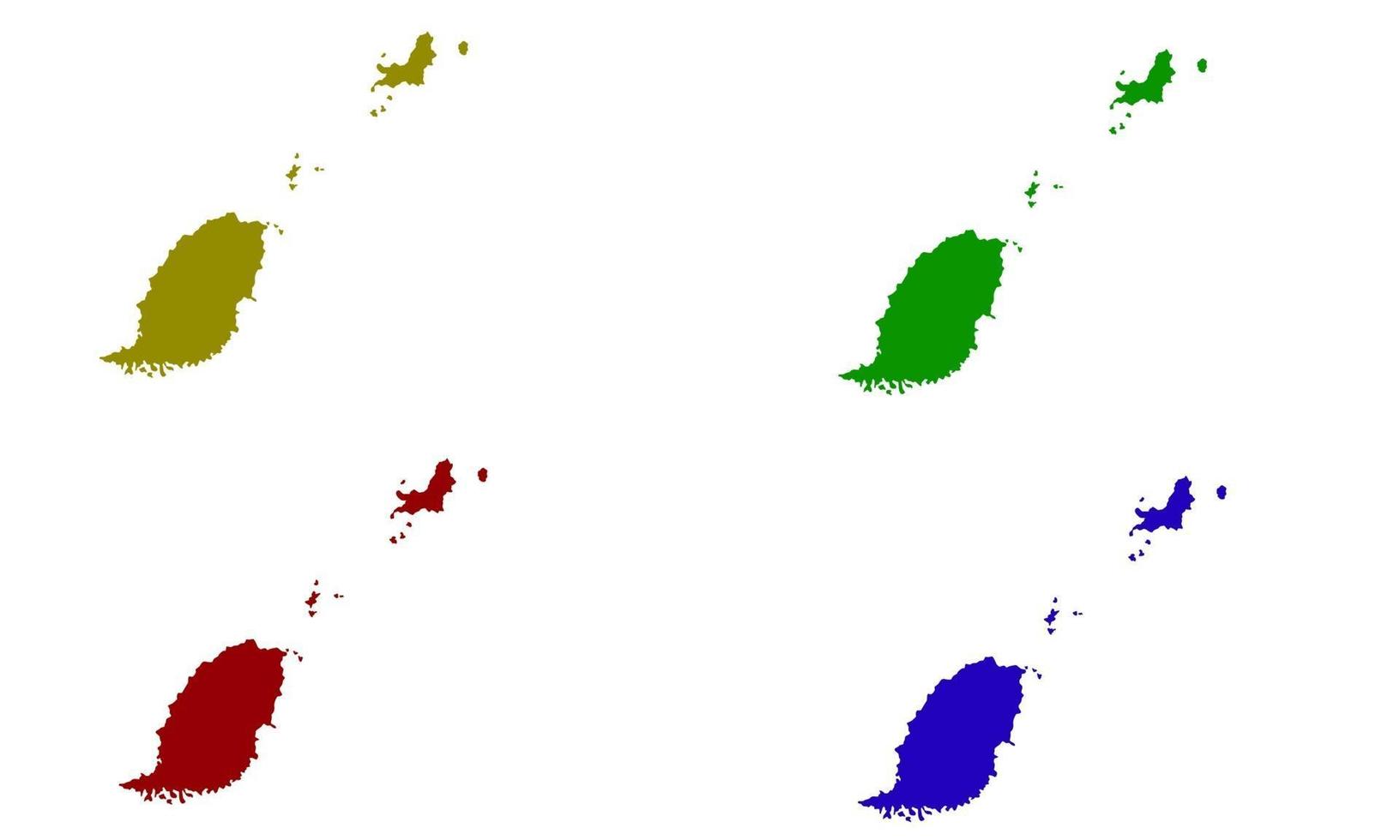 mapa de silhueta dos países de Granada no caribe vetor