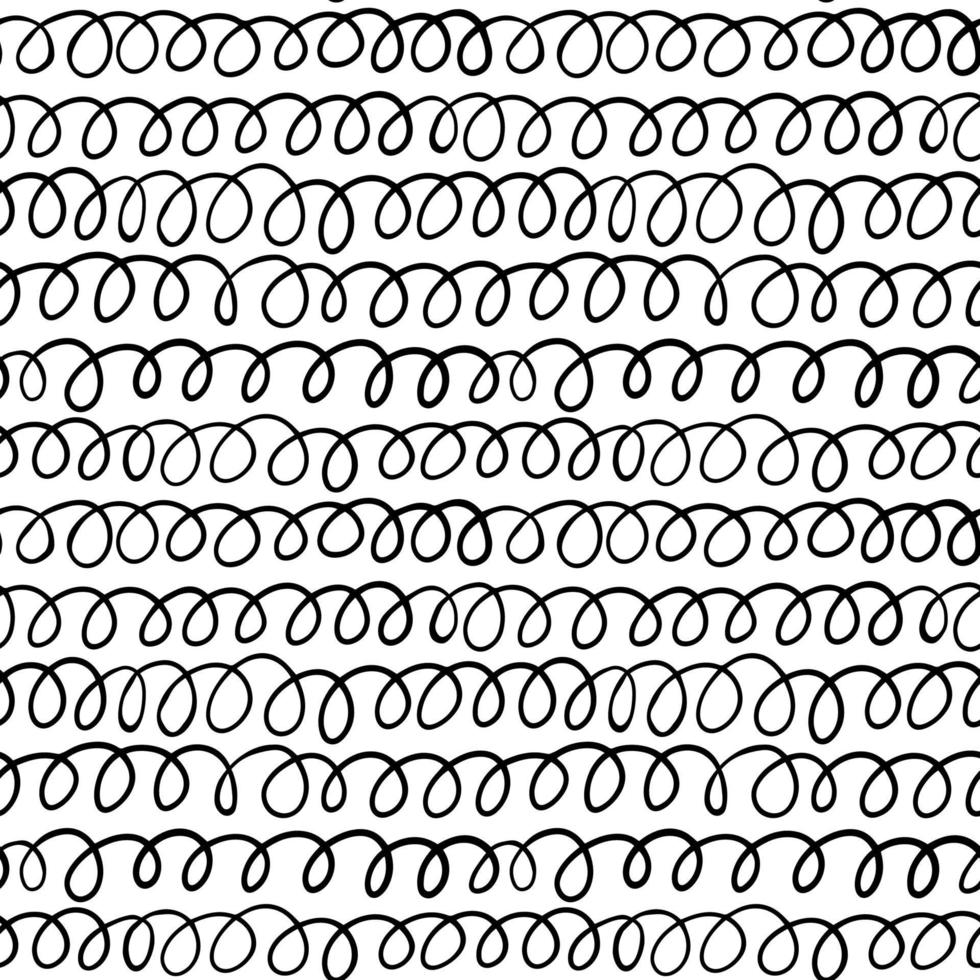 doodle desenhado à mão padrão abstrato preto e branco sem costura vetor