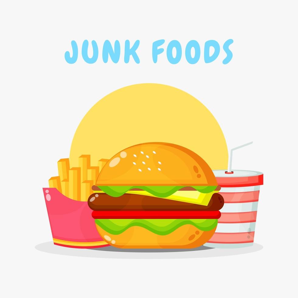design de junk food vetor