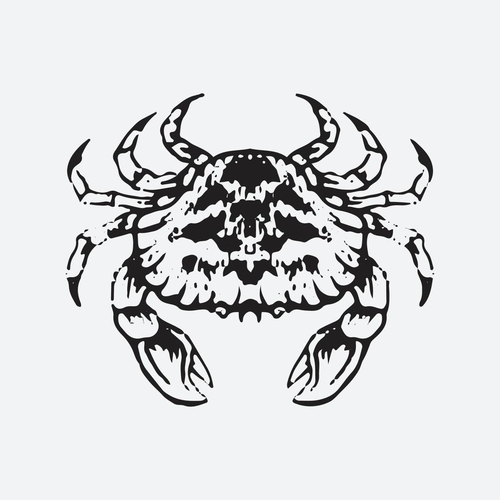 ilustração de desenho de caranguejo vetor