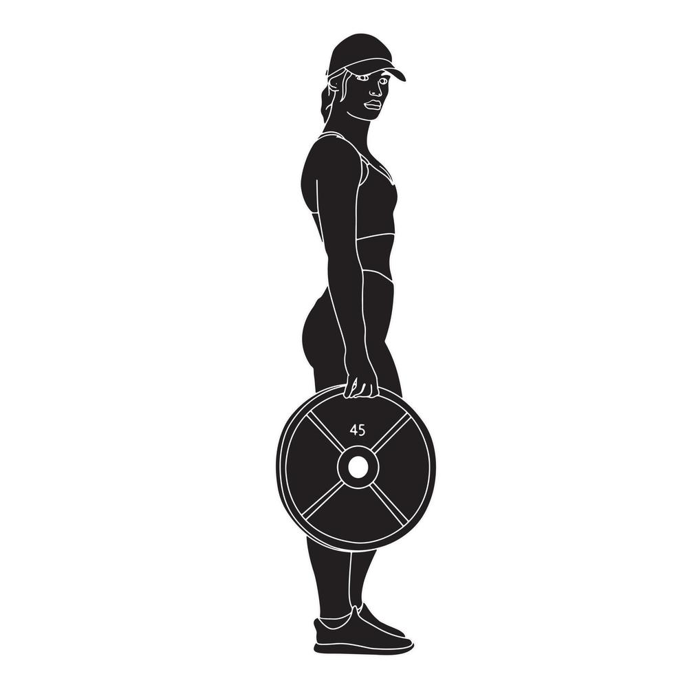 ilustração de silhueta de personagem de fitness e saúde. vetor