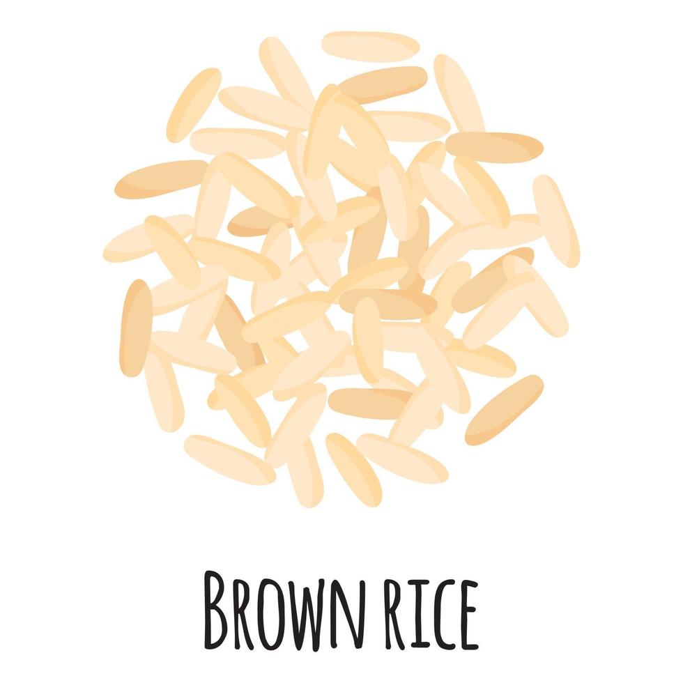 arroz integral para design de mercado de fazendeiro modelo, rótulo e embalagem. vetor
