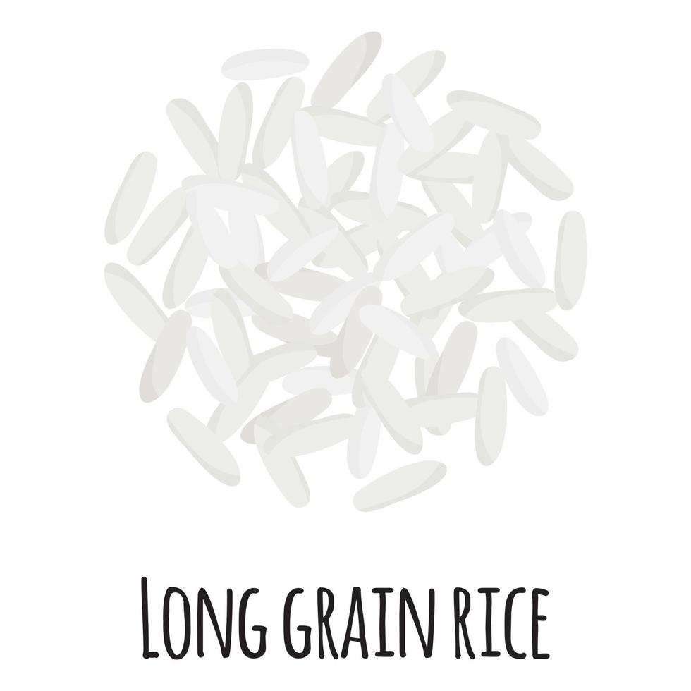 arroz de grãos longos para design, rótulo e embalagem de mercado de fazendeiro de modelo. vetor