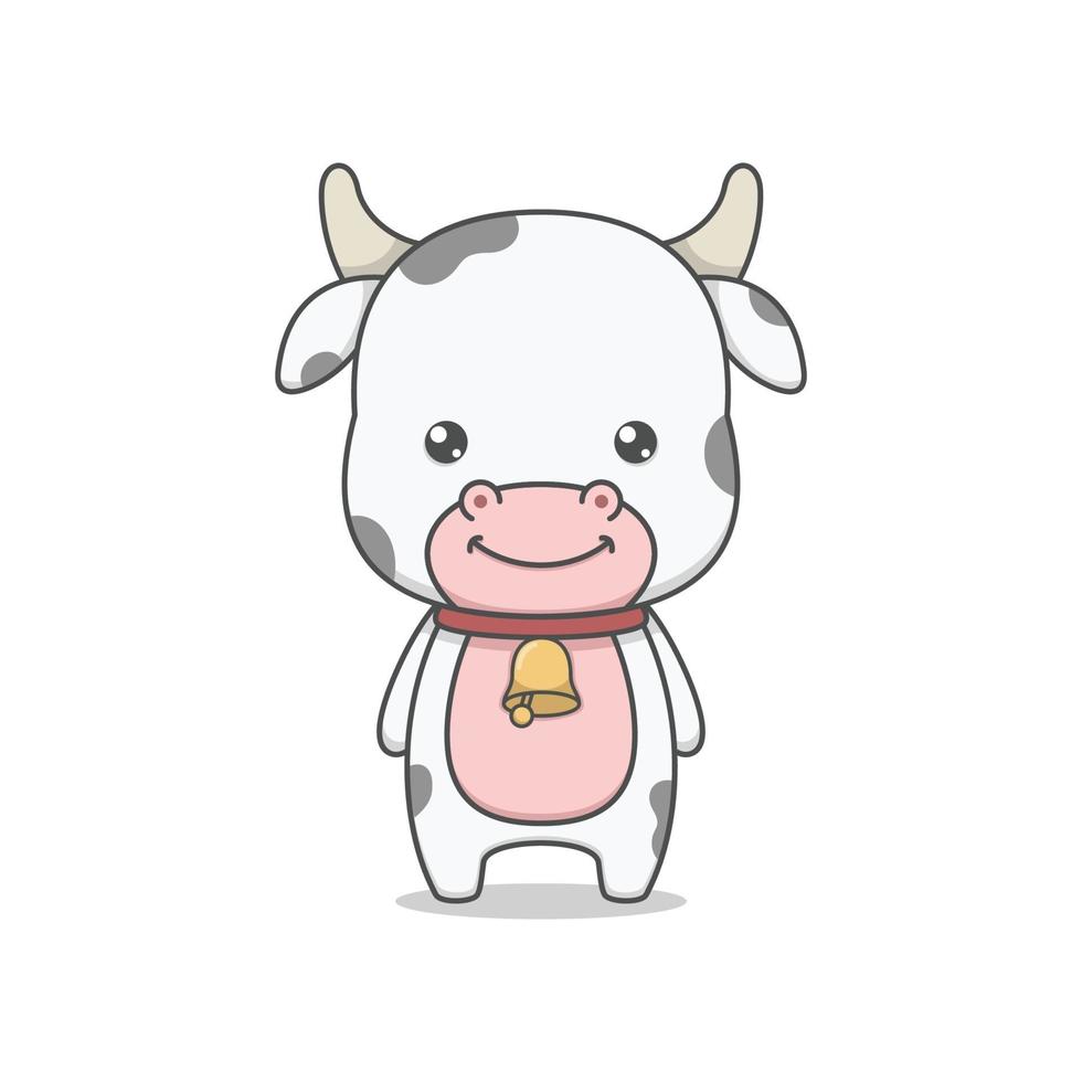personagem de desenho animado de vaca fofa vetor