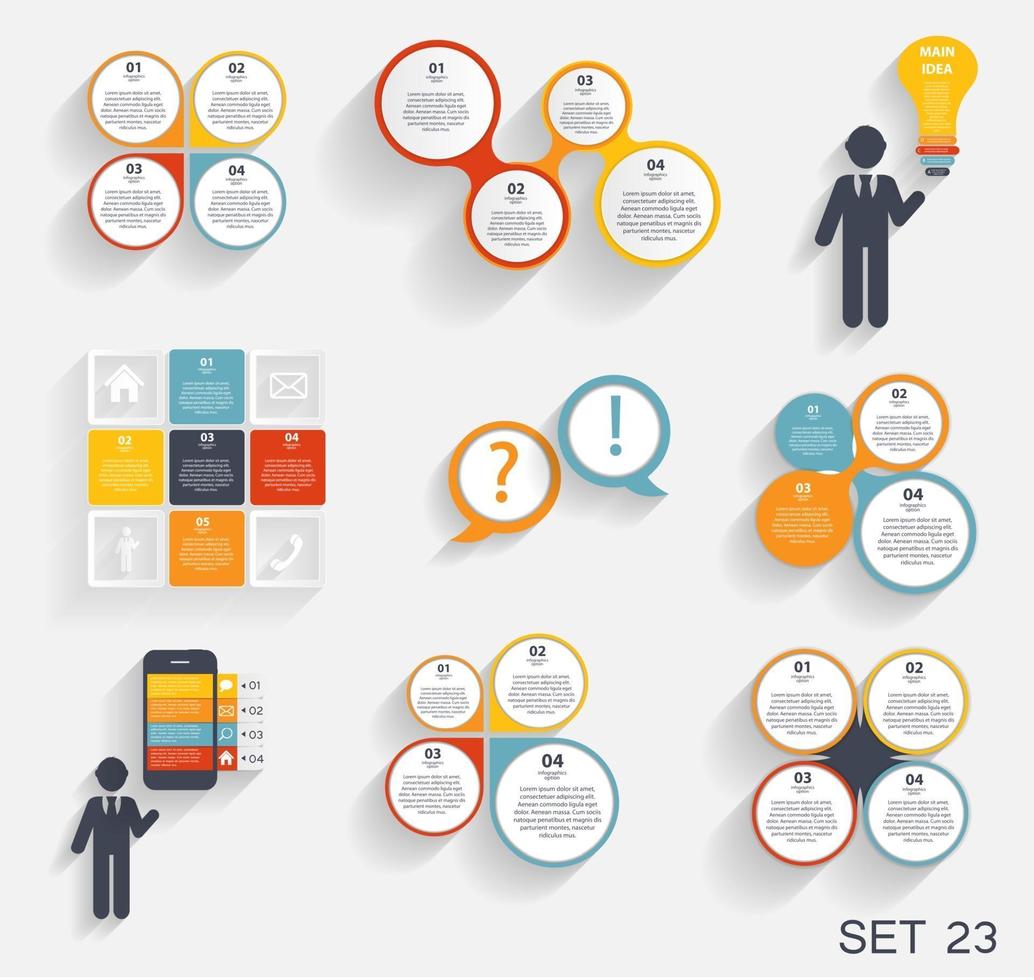 coleção de modelos de infográfico para negócios vetor