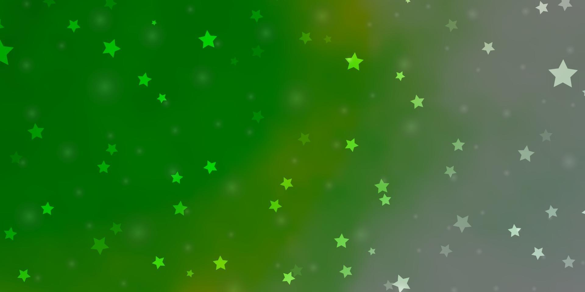 layout de vetor verde claro com estrelas brilhantes.