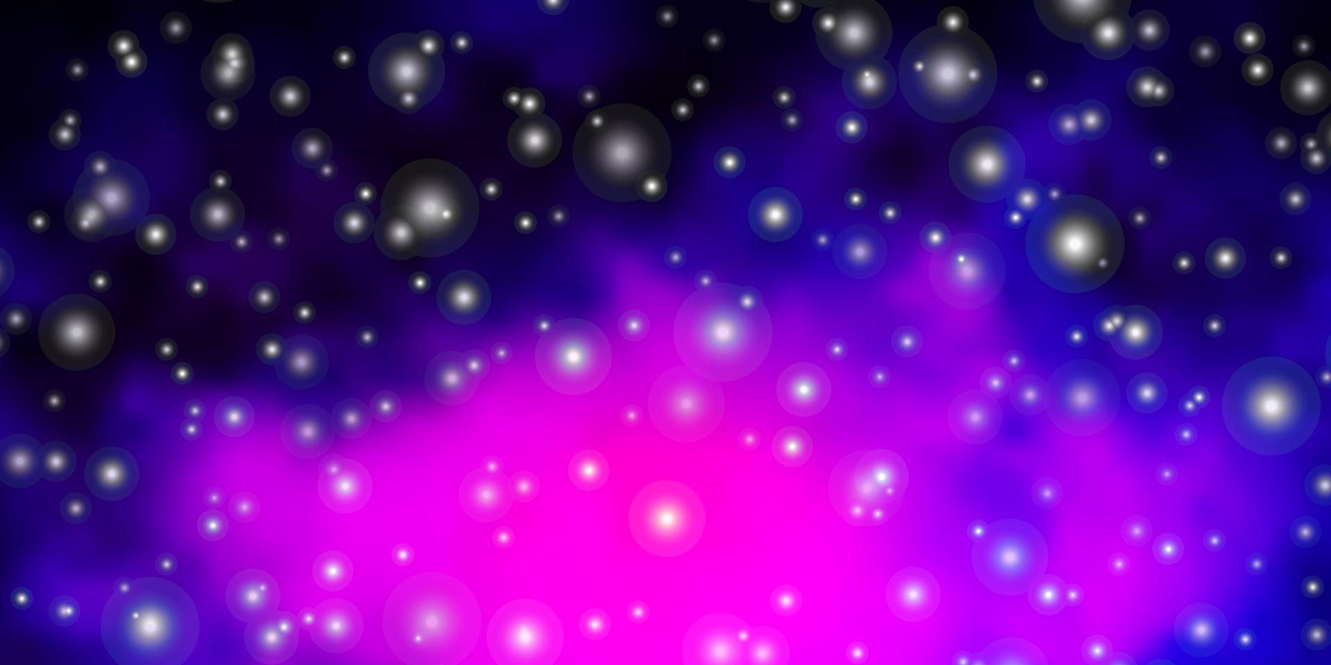 textura vector rosa escuro, azul com belas estrelas.