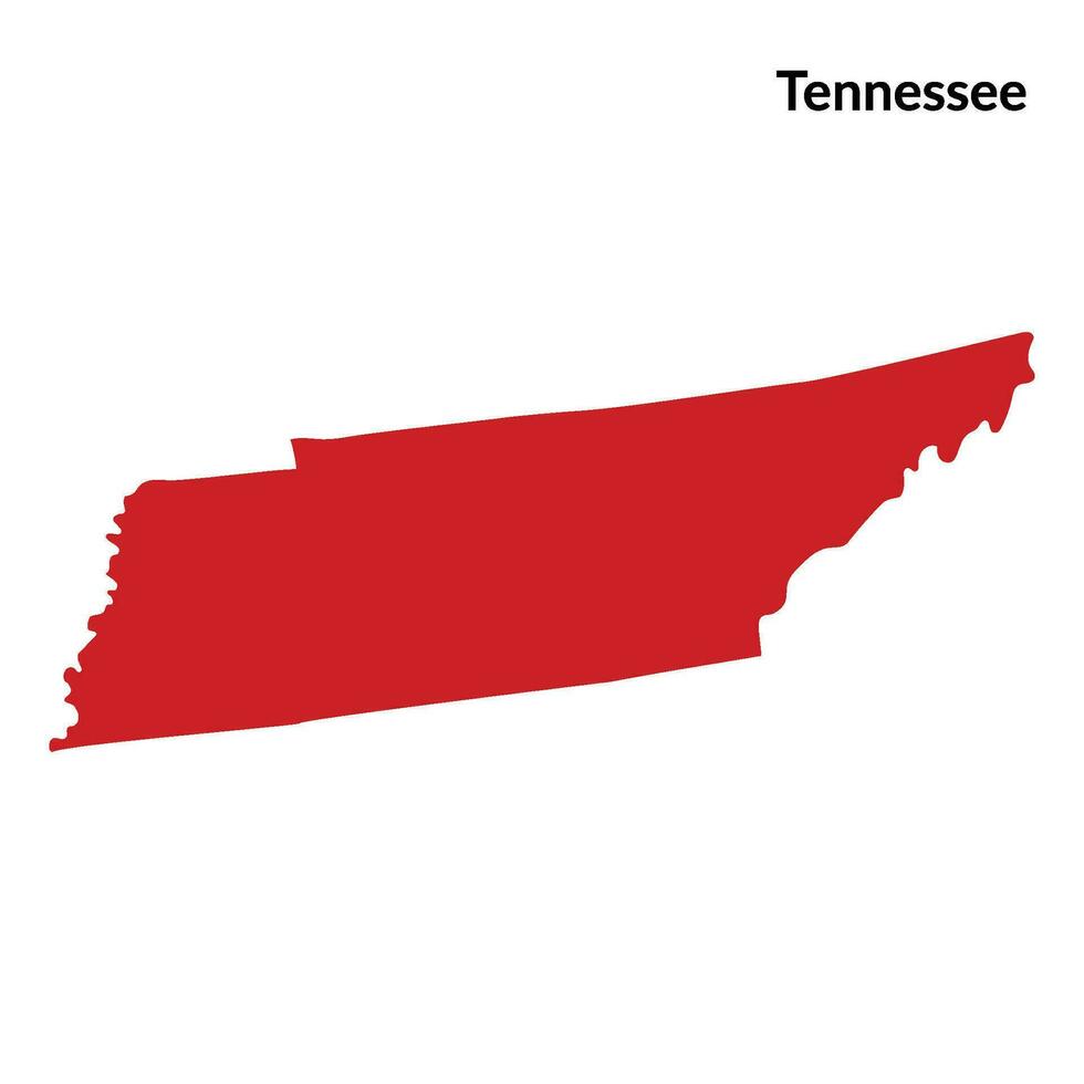 mapa do Tennessee. Tennessee mapa. EUA mapa vetor