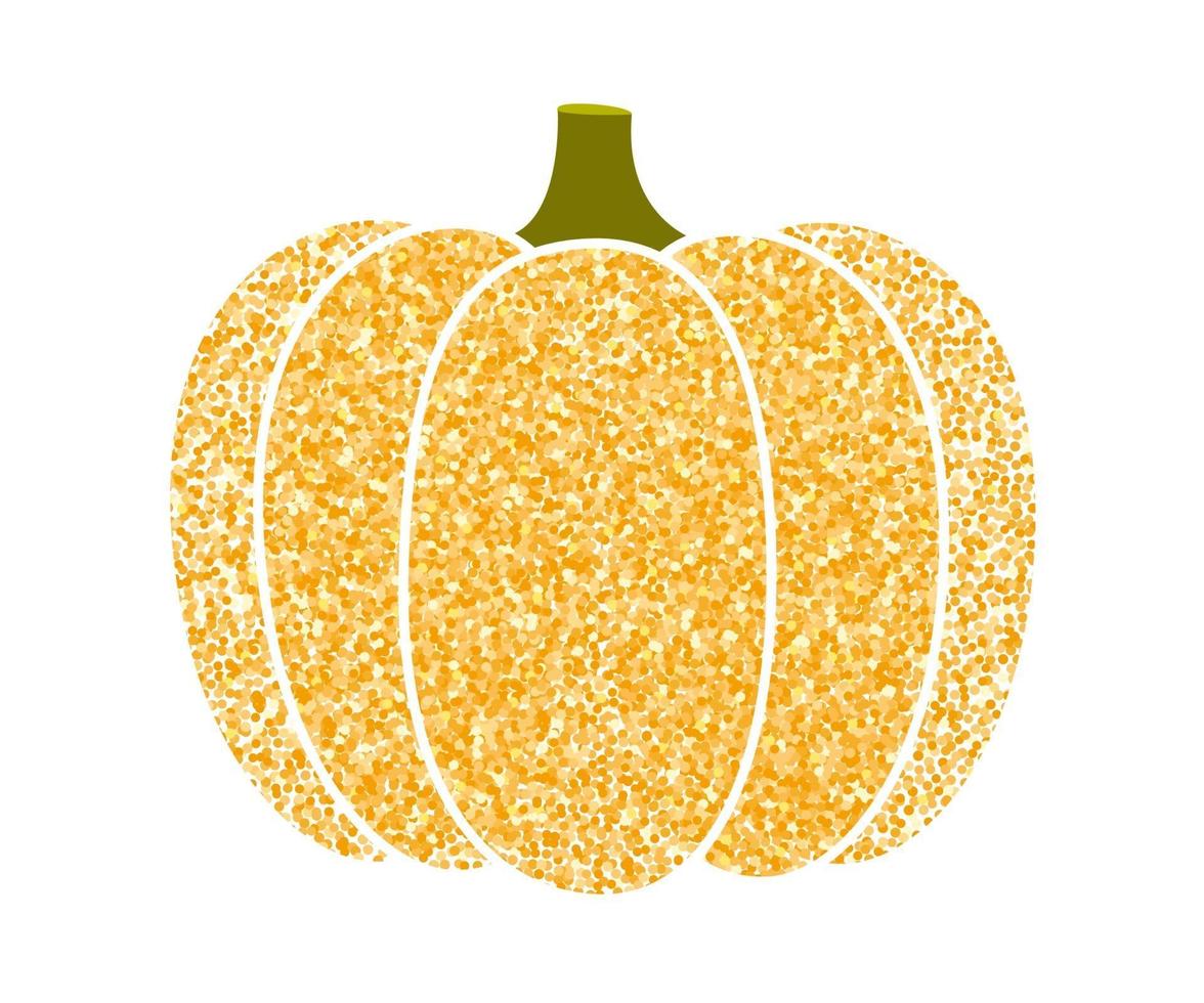 abóbora glitter dourados para férias de halloween. vegetal de outubro vetor