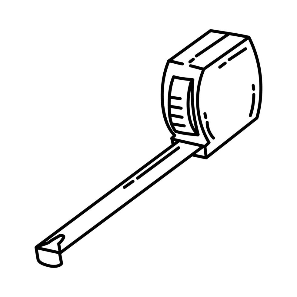ícone de fita métrica. doodle desenhado à mão ou estilo de ícone de contorno vetor