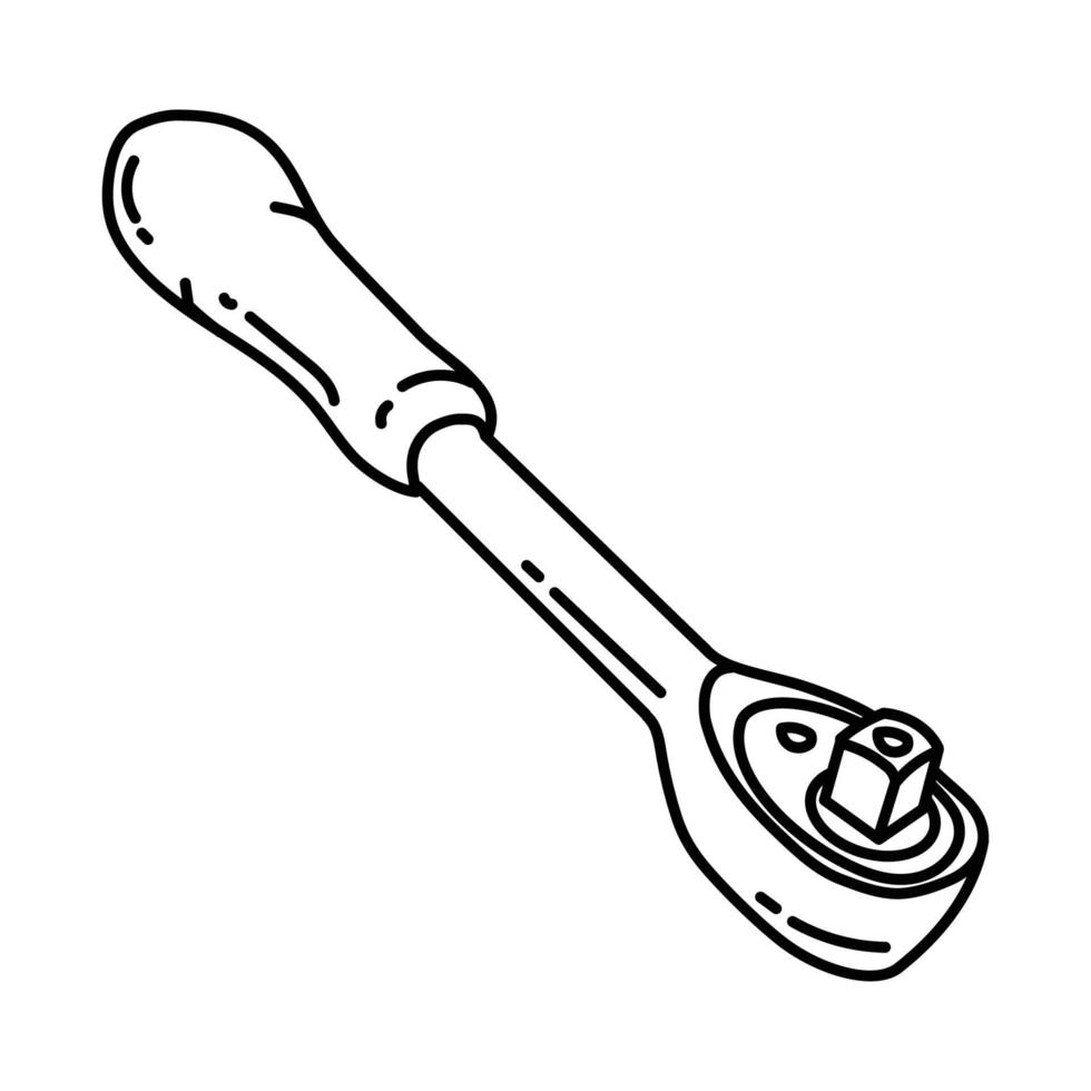 ícone de soquetes de catraca. doodle desenhado à mão ou estilo de ícone de contorno vetor