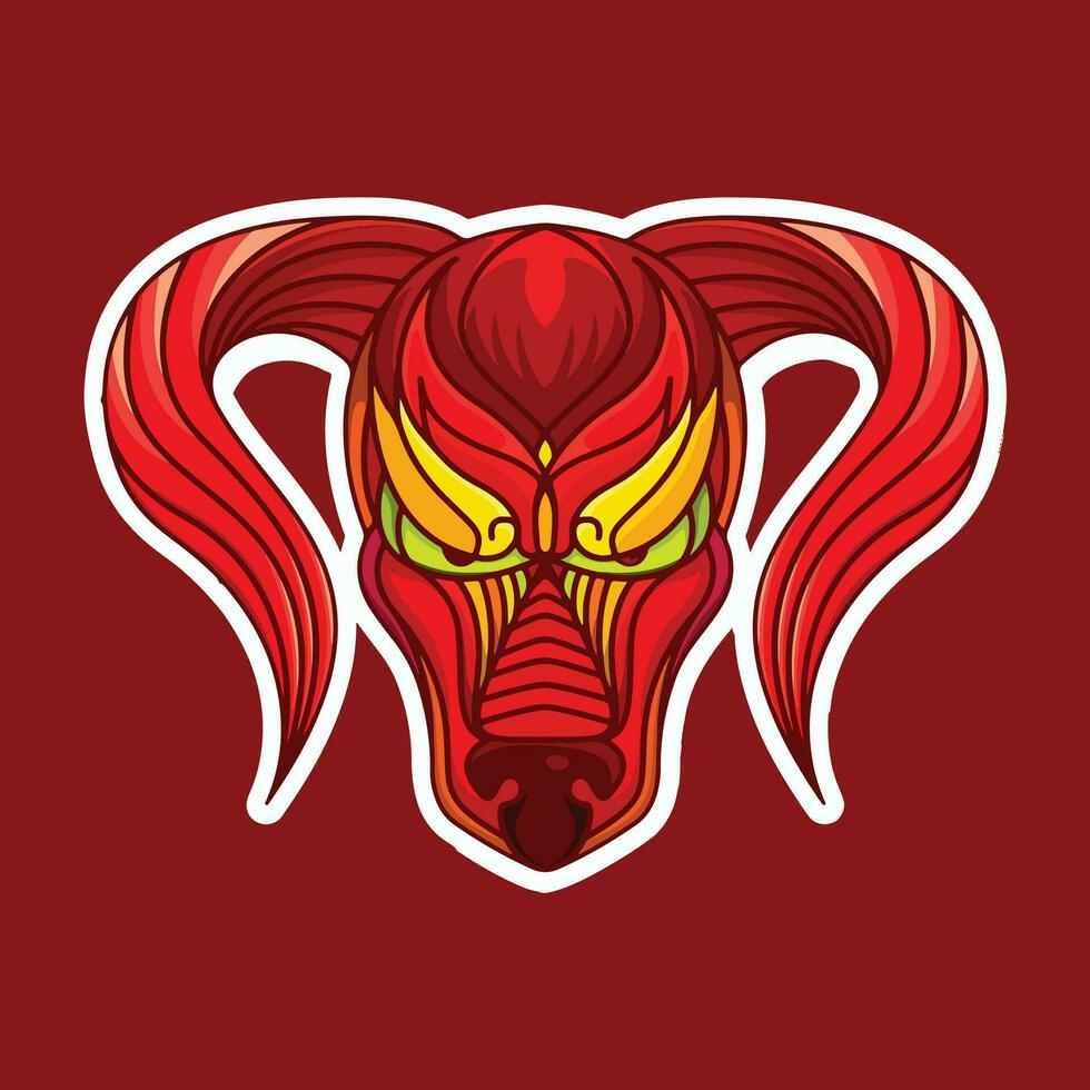 mascote logotipo adesivo touro arte ilustração vetor