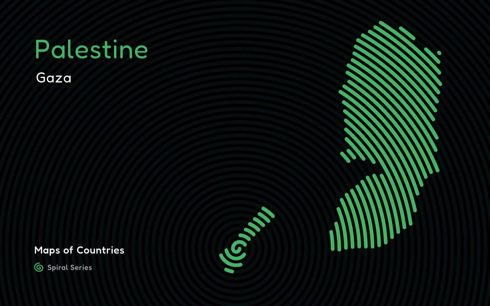 criativo mapa do Palestina, político mapa. Gaza. mundo países vetor mapas Series. espiral, impressão digital Series