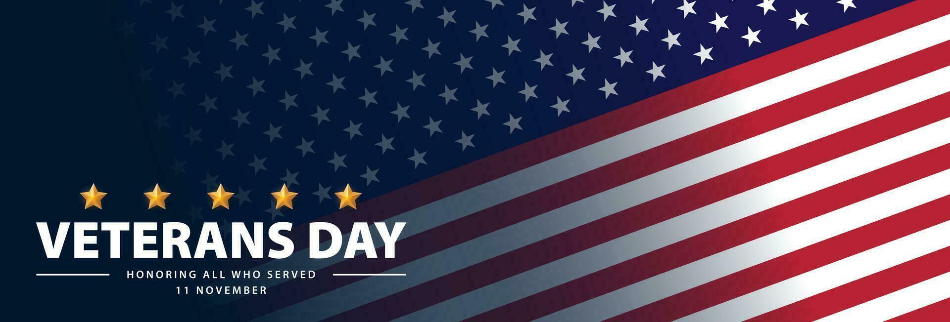 veteranos dia celebração bandeira. honrando todos quem servido. americano nacional feriado fundo, novembro 11. vetor ilustração