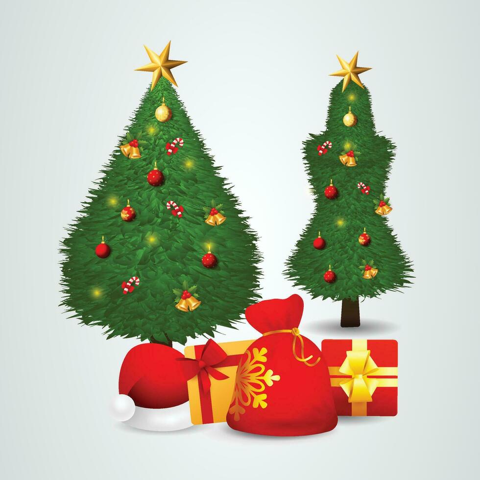 alegre Natal árvores decoração vetor