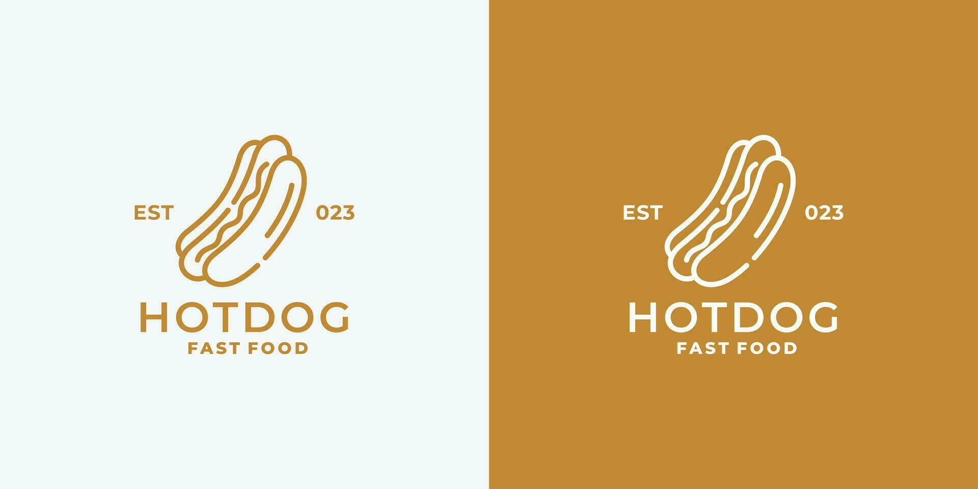 quente cachorro logotipo Projeto vetor ilustração