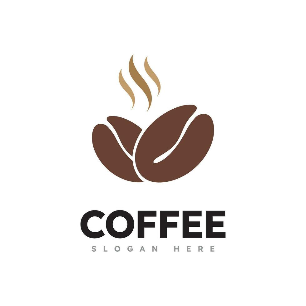 café feijões logotipo modelo vetor