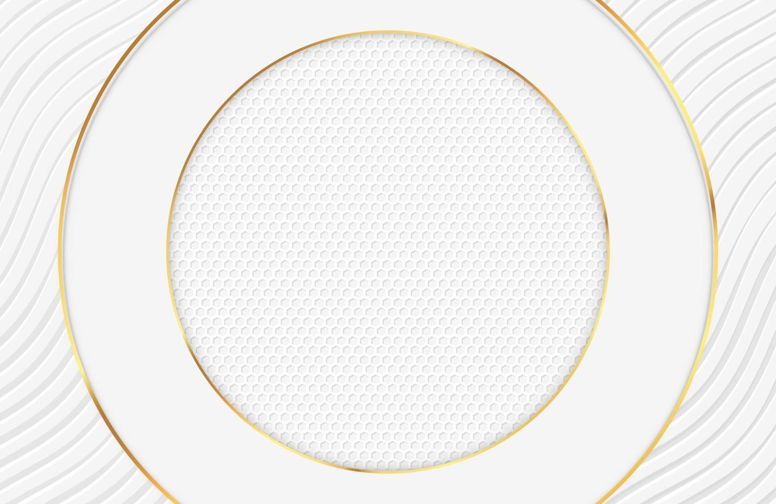 luxo elegante fundo branco com ornamento de ouro conceito futurista vetor