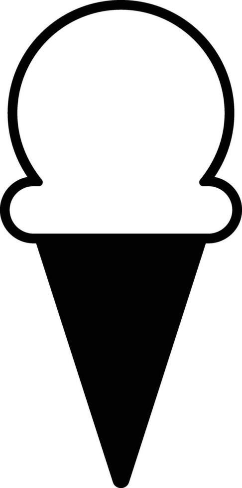 gelo creme cone ícone moderno doce baunilha deserto placa. na moda Preto plano linha vetor chocolate empinar símbolo para rede local projeto, botão para Móvel aplicativo. logotipo.