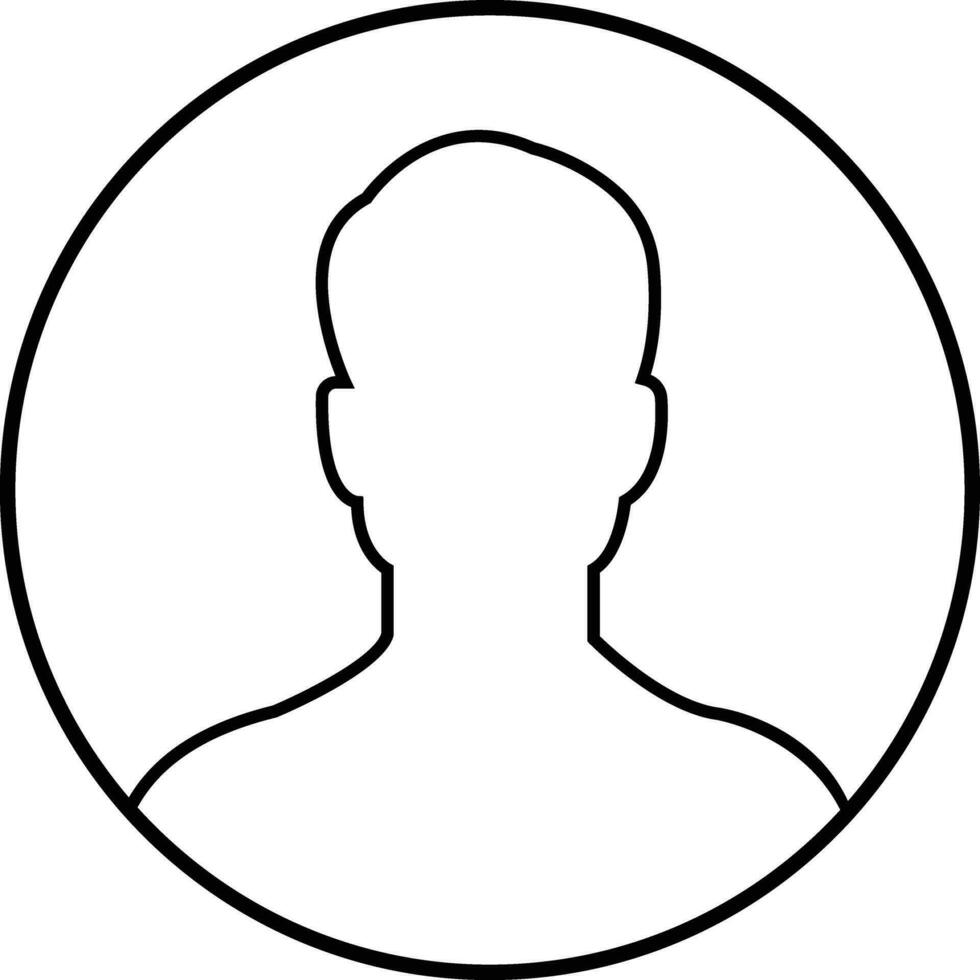 o negócio avatar perfil Preto esboço ícone. homem do do utilizador linha vetor símbolo dentro na moda linear estilo isolado em . masculino perfil pessoas diverso face para social rede ou rede.