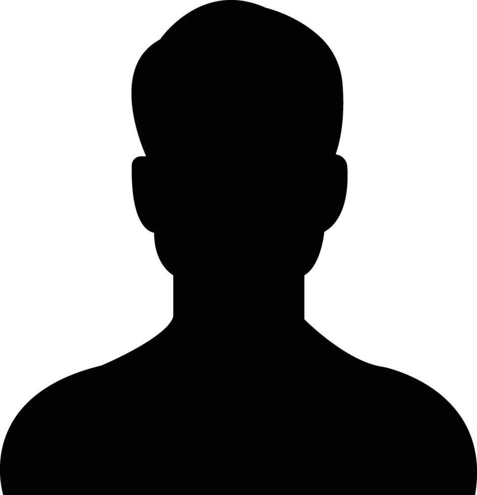 o negócio avatar perfil Preto ícone. homem do do utilizador vetor símbolo dentro na moda plano estilo isolado em masculino perfil pessoas diverso face para social rede ou rede.